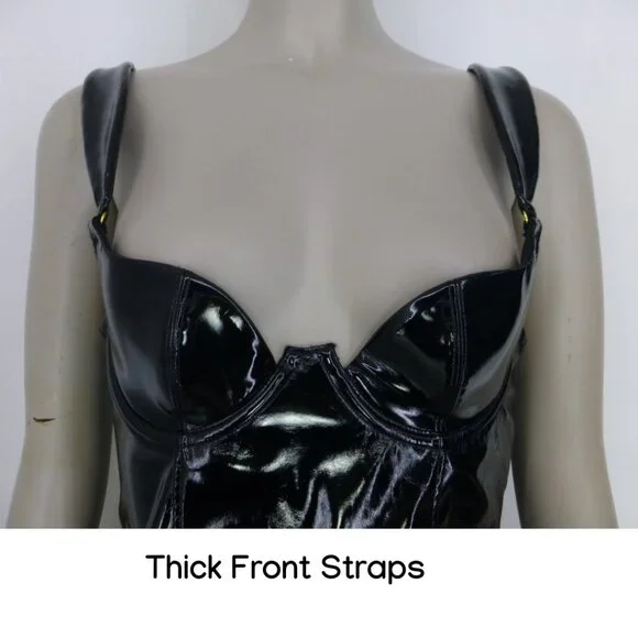 NWT Hustler Black Maxine Faux Leather Wired Dress (Size 4) - Picture 11 of 15